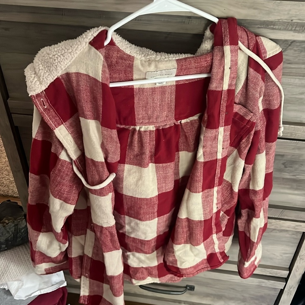 sherpa hooded flannel american eagle